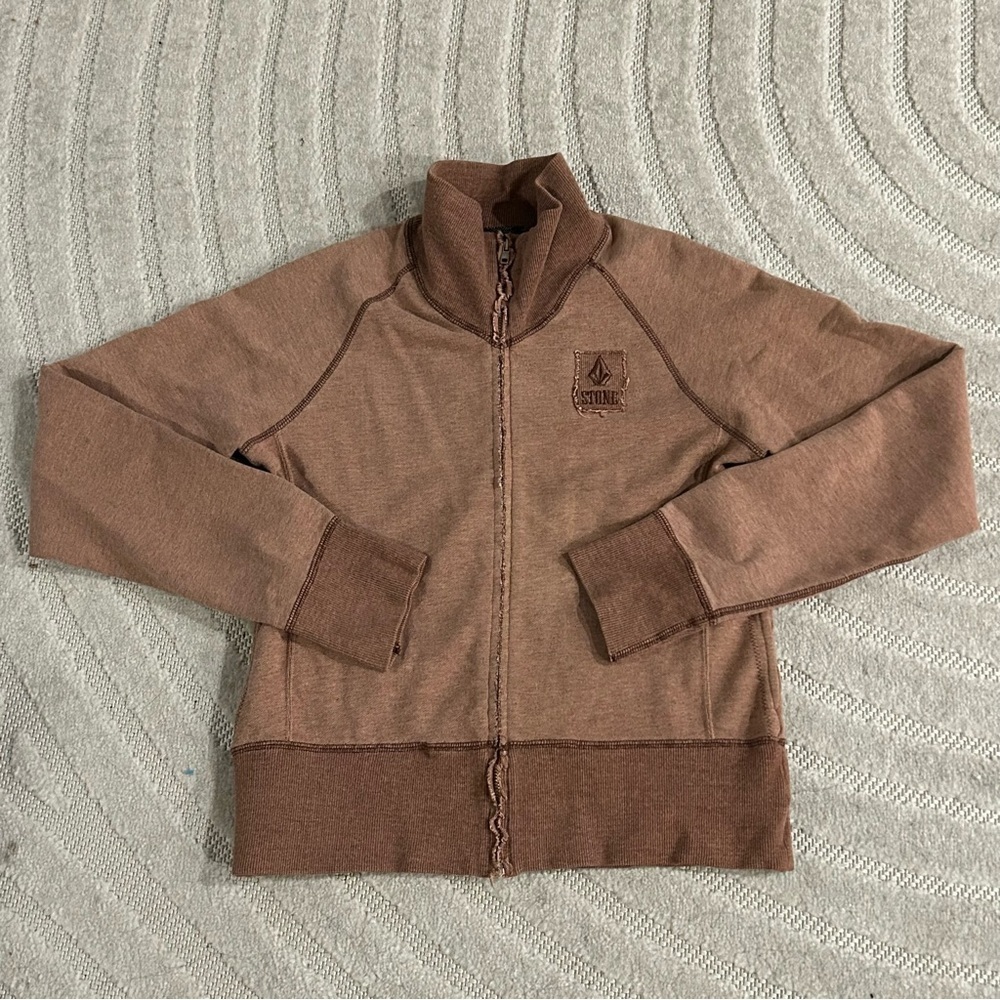Vintage Y2K Volcom Stone Patch Distressed Zip-up Jacket - S